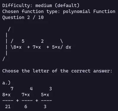 Calculus Test Generator